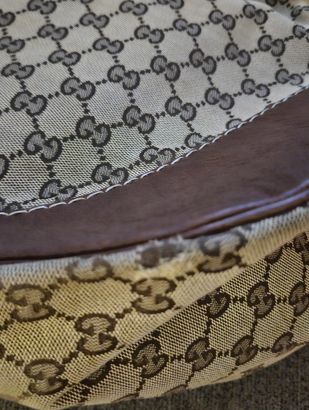 🛑SOLD SOLD SOLD🛑Gucci Beige GG Canvas and Brown Leather Shoulder Bag - Picture 13 of 13